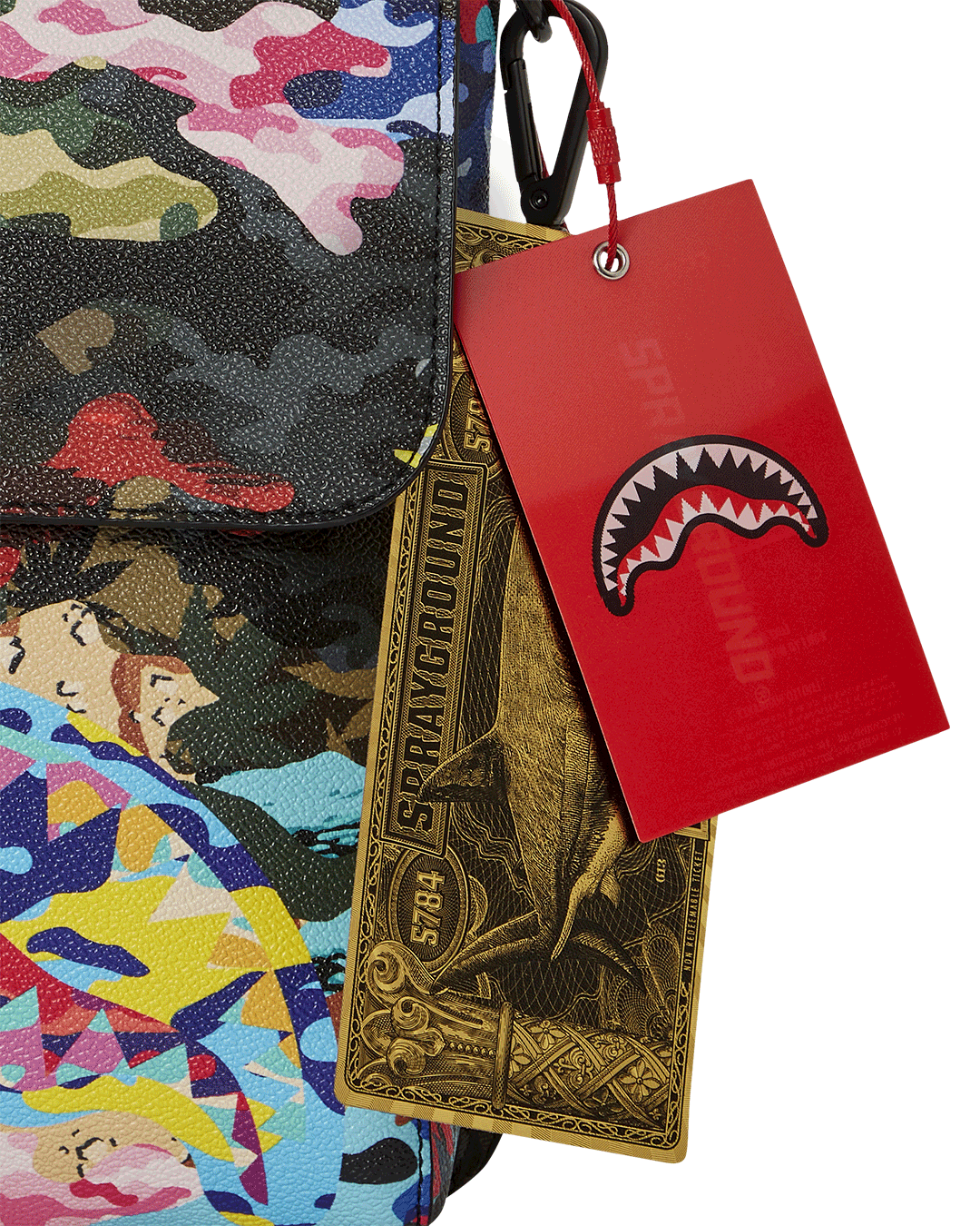 SLICED AND DICED CAMO MESSENGER SLING BAG
