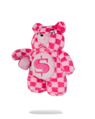 FURZILLA SHARK (PINK CHECK) MONEYBEAR BACKPACK